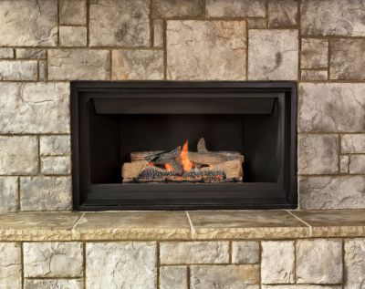 Elegant Stone Fireplace
